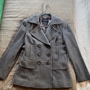 Banana Republic Charcoal Double-Breasted Pea Coat